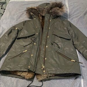 Sam Devon Fur Trim Short Parka Xsmall 